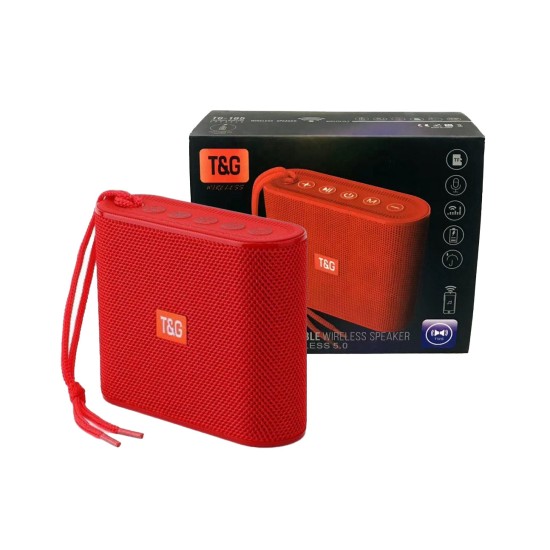 T&G MINI WIRELESS BLUETOOTH SPEAKER TG-185 USB/TF/FM/TWS/HANDS-FREE CALL FUNCTION RED